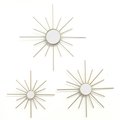 Home Roots Gold Mirror Burst Wall Decor - Set of 3, 3PK 321180